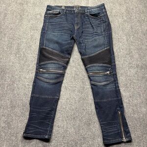 Cult of Individuality Jeans Mens 42x32 PUNK Super Skinny Zippers Stretch